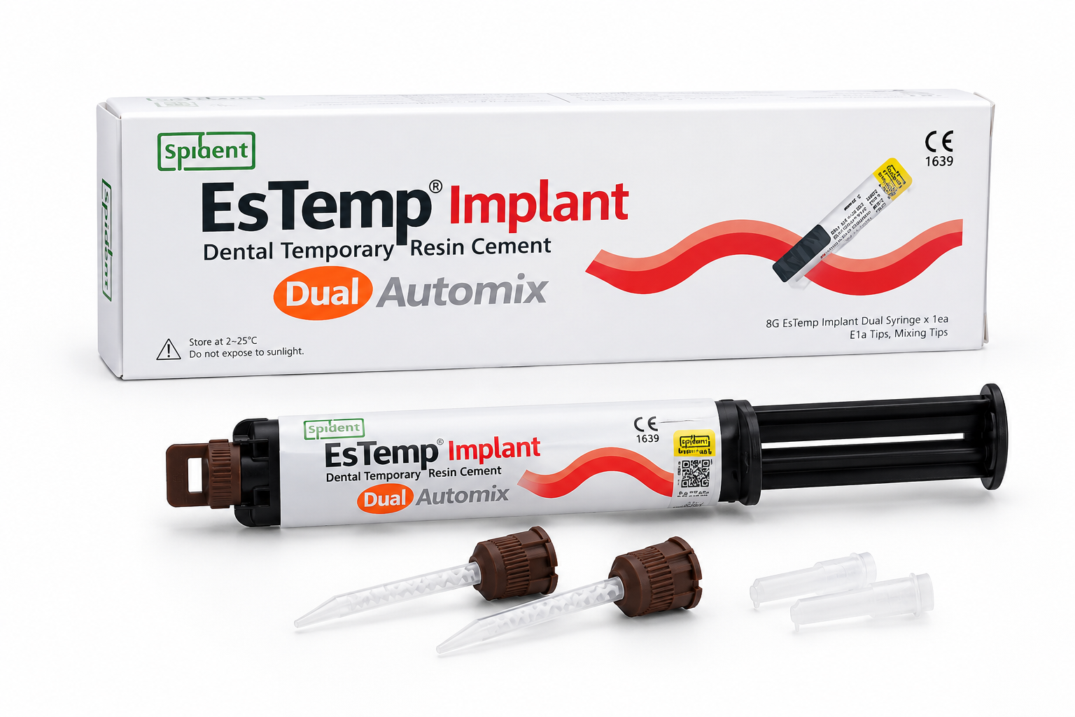 سمان رزینی موقت ایمپلنت اسپایدنت EsTemp Implant Dual Automix